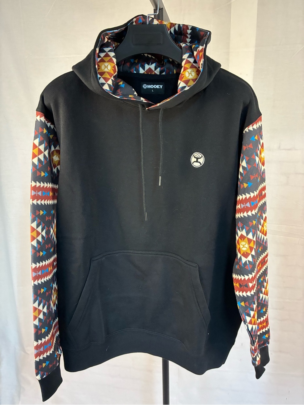 Hooey Summit Hoodie in Black & Aztec L